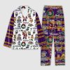 Vikings Merry Christmas Plaid Button Pajama Set 2