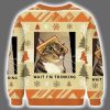 Wait Im Thinking Cat Meme Ugly Christmas Sweater 3