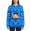 Warning Cat Ugly Christmas Sweater 3