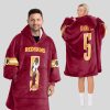 Washington Football Jayden Daniels 5 Signature Unisex Blanket Hoodie 2