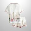 Watercolor Christmas In London Winter Satin Pajama Set 4 Watercolor Christmas In London Winter Satin Pajama Set 2