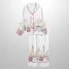 Watercolor Christmas In London Winter Satin Pajama Set 5 Watercolor Christmas In London Winter Satin Pajama Set 3