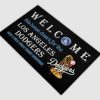 Welcome This House Cheers For The Dodgers Back 2 Back World Series Champions Doormat 3