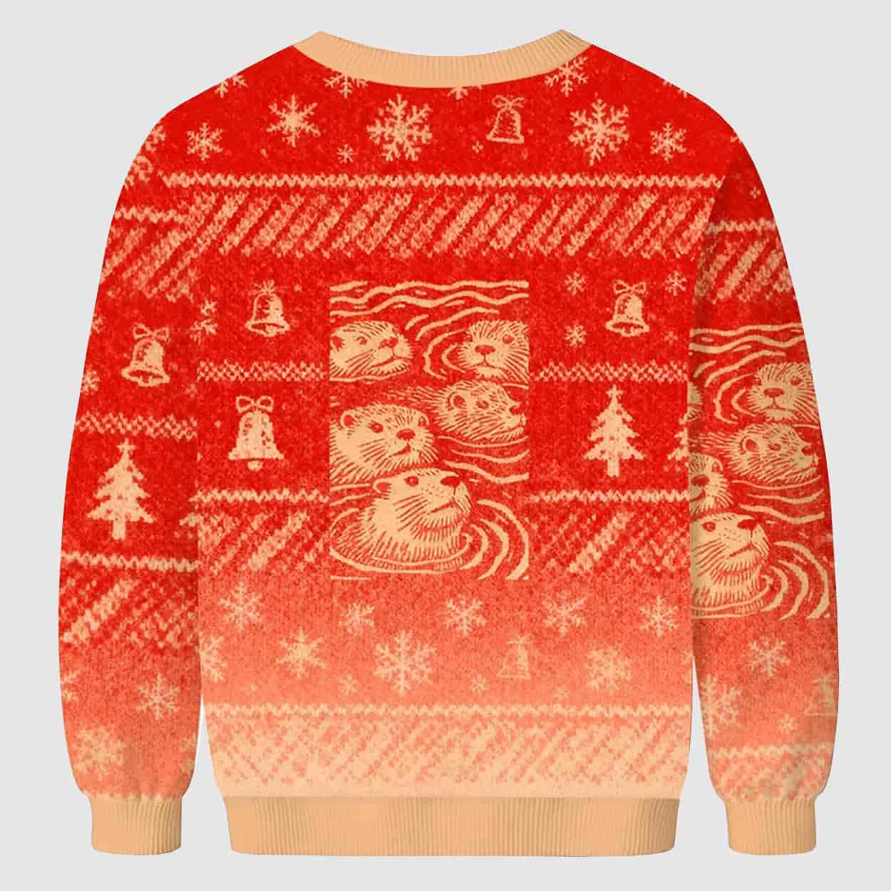 Woodcut Otter Ugly Christmas Sweater 3 Woodcut Otter Ugly Christmas Sweater 3
