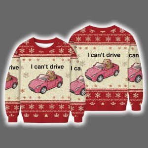 I Can't Drive Funny Hamster Meme Ugly Christmas Sweater