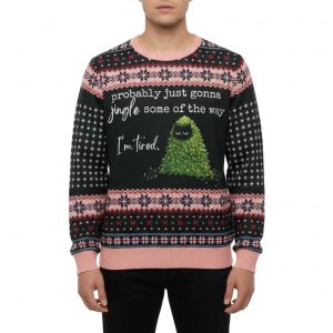 Black Cat Tired Kitsmas Tree Ugly Christmas Sweater