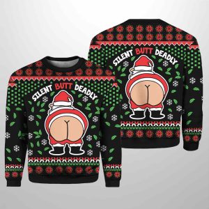 Funny Silent Butt Deadly Santa Ugly Christmas Sweater