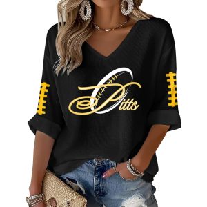Pittsburgh Football Casual Print Waffle Long Sleeve Shirt