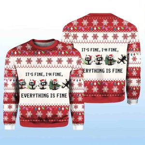 It's Fine I'm Fine Everything Is Fine Ugly Christmas Sweater