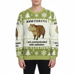 Capybara I Am Contaminated With Radiation Ugly Christmas Sweater