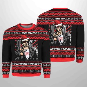 Terminator I'll Be Back A Very Cyber Christmas Ugly Sweater