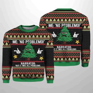 Funny Christmas Tree No Problemo Christmas Ugly Sweater