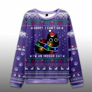 Sorry Im An Indoor Cat Ugly Christmas Sweater
