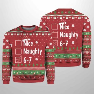 2025 Nice Naughty 6-7 Ugly Christmas Sweater