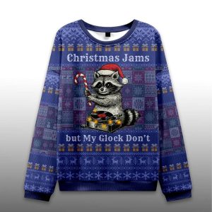 Raccoon Christmas Jams But Glock Dont Ugly Christmas Sweater