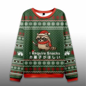 Raccoons Need Snacks Funny Ugly Christmas Sweater