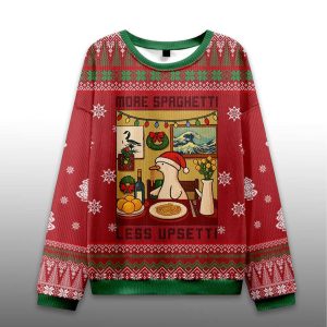 Goose Less Upsetti More Spaghetti Ugly Christmas Sweater