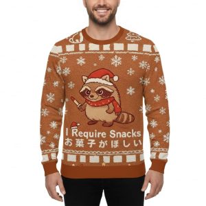 Funny Raccoons Need Snacks Ugly Christmas Sweater