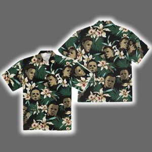 Michael Myers Floral Slasher Hawaiian Shirt
