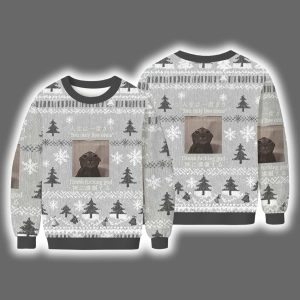 Funny Melancholy Cat You Only Live Once Thank Fcking God Ugly Christmas Sweater
