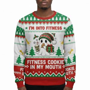 I'm Into Fitness Fitness Cookie In My Mouth Ugly Christmas Sweater