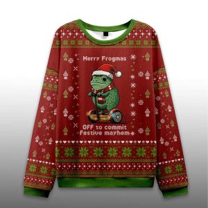 Off To Commit Frogmas Festival Mayhem Ugly Christmas Sweater