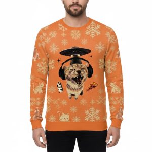 Alien Cat Meme Ugly Christmas Sweater