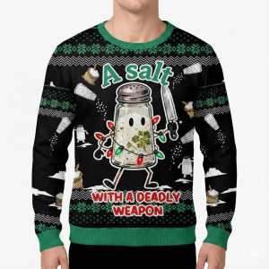 A Salt With A Lethal Weapon Ugly Christmas Sweater