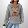 2025 Indiana Football Big Ten Champions Waffle Zip Hoodie 5