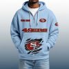 2025 Personalized 49ers Quarter Zip Waffle Hoodie 3