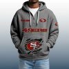 2025 Personalized 49ers Quarter Zip Waffle Hoodie 5