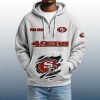 2025 Personalized 49ers Quarter Zip Waffle Hoodie 8