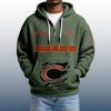 2025 Personalized Bears Quarter Zip Waffle Hoodie 4