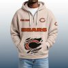 2025 Personalized Bears Quarter Zip Waffle Hoodie 6