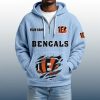 2025 Personalized Bengals Quarter Zip Waffle Hoodie 2