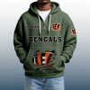 2025 Personalized Bengals Quarter Zip Waffle Hoodie 3