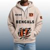 2025 Personalized Bengals Quarter Zip Waffle Hoodie 6