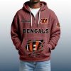 2025 Personalized Bengals Quarter Zip Waffle Hoodie 7