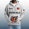 2025 Personalized Bengals Quarter Zip Waffle Hoodie 8