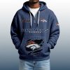 2025 Personalized Broncos Quarter Zip Waffle Hoodie