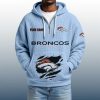 2025 Personalized Broncos Quarter Zip Waffle Hoodie 3