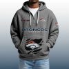 2025 Personalized Broncos Quarter Zip Waffle Hoodie 5