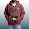 2025 Personalized Broncos Quarter Zip Waffle Hoodie 7