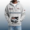 2025 Personalized Broncos Quarter Zip Waffle Hoodie 8