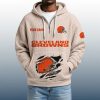 2025 Personalized Browns Quarter Zip Waffle Hoodie