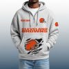 2025 Personalized Browns Quarter Zip Waffle Hoodie 8