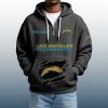 2025 Personalized Chargers Quarter Zip Waffle Hoodie 3