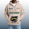 2025 Personalized Chargers Quarter Zip Waffle Hoodie 6