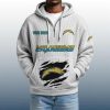 2025 Personalized Chargers Quarter Zip Waffle Hoodie 8