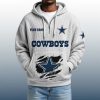 2025 Personalized Cowboys Quarter Zip Waffle Hoodie 2